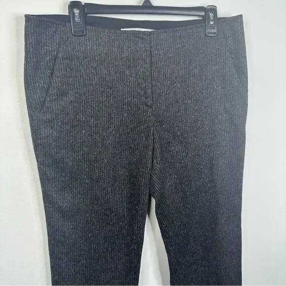 Veronica Beard Size 10 Dark Gray Donegal Tweed Wool Silk Blend Pants Slacks